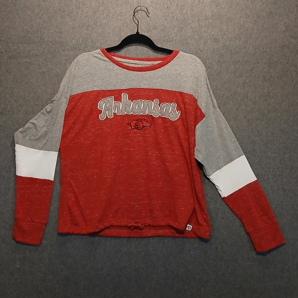 Colosseum womens L Arkansas razorbacks long sleeve drawstring football sports